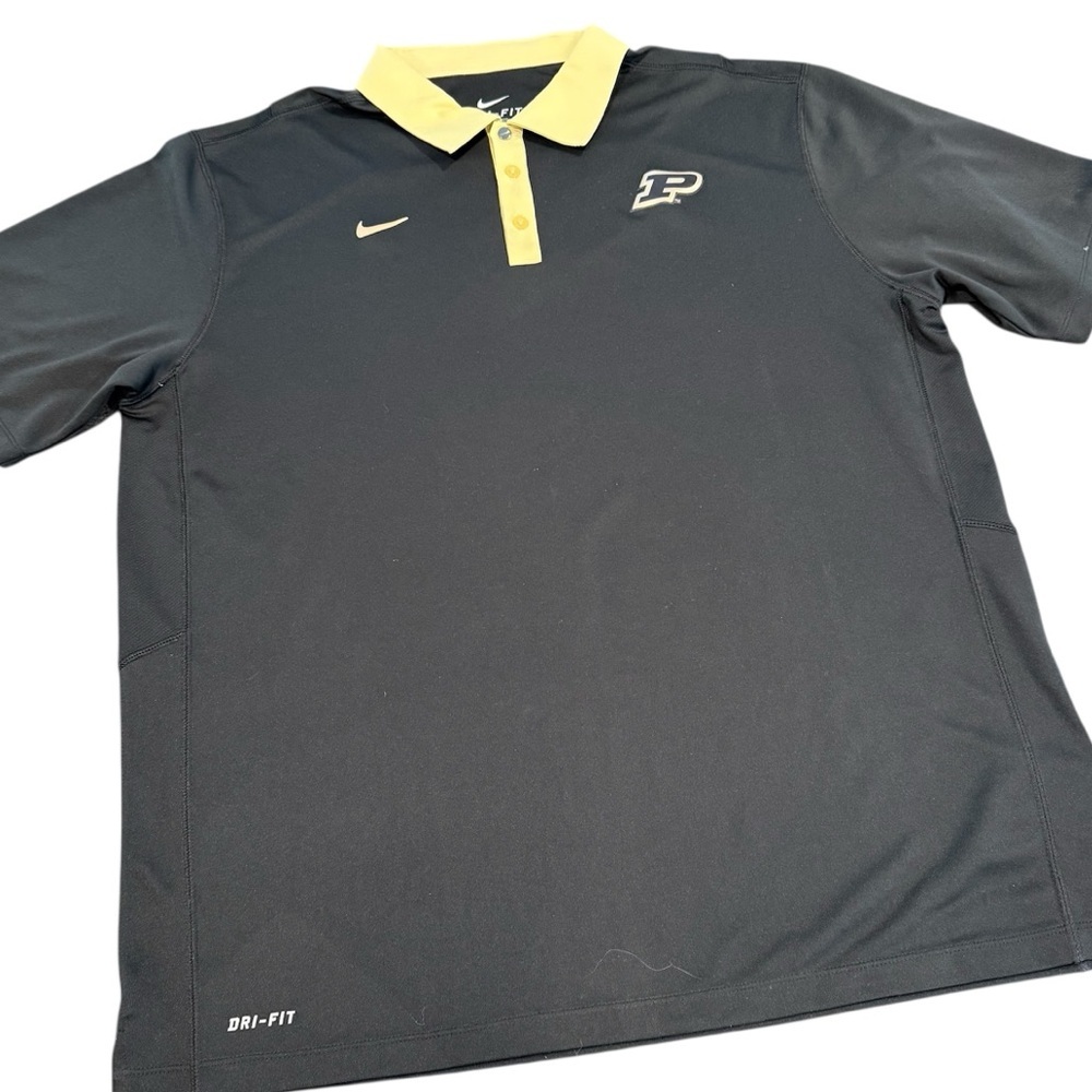Nike Dri Fit XL men’s Purdue Boilermakers polo shirt short sleeve black